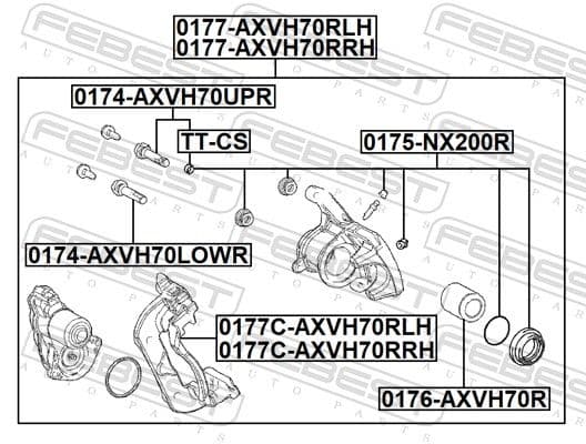 0177caxvh70rrh Febest Скоба гальмівного супорта