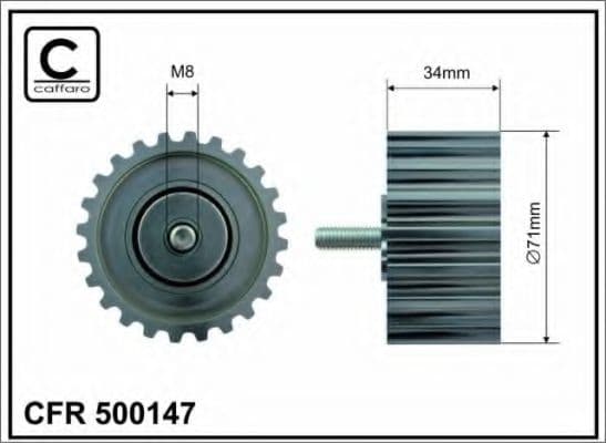 500147 Caffaro Обвідний ролик ременя ГРМ