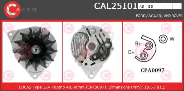 CAL25101AS Casco Генератор