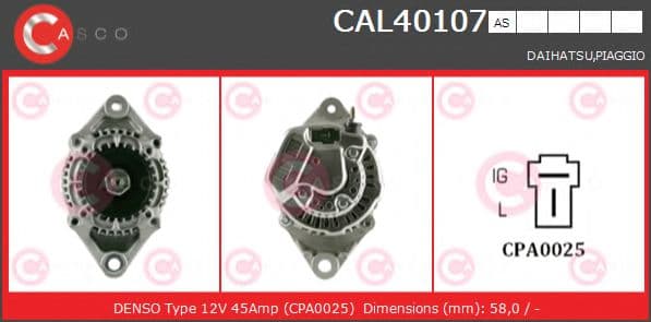 CAL40107AS Casco Генератор
