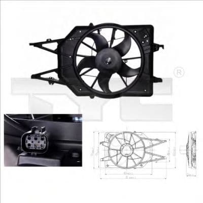 810-0015 TYC Вентилятор системы охлаждения двигателя для Ford Focus