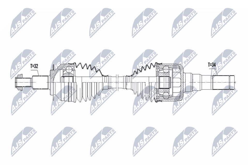 npwfr190 NTY Піввісь для Ford Mustang