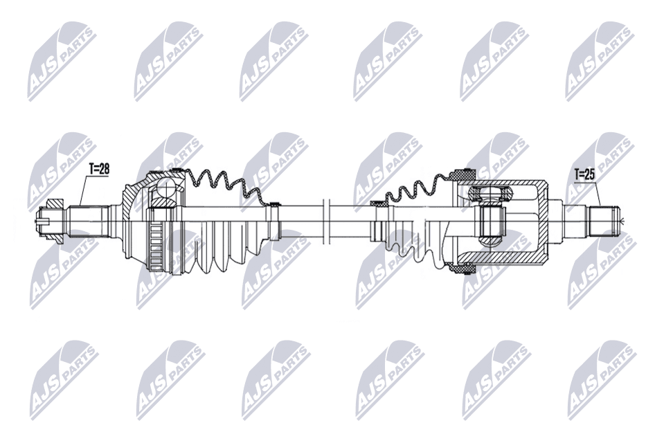 npwlr039 NTY Полуось для Land Rover Freelander