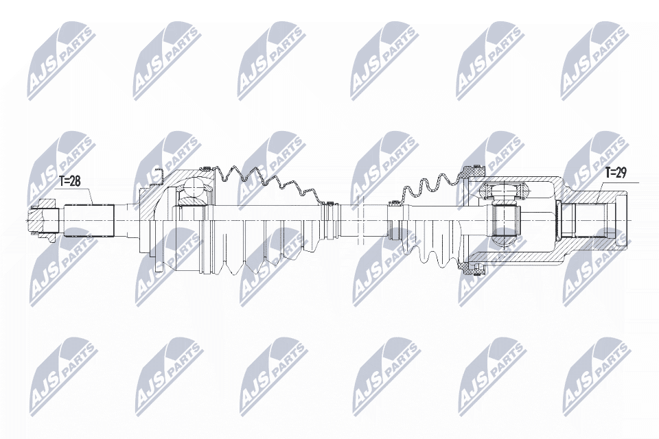 npwfr090 NTY Піввісь для Ford Ranger