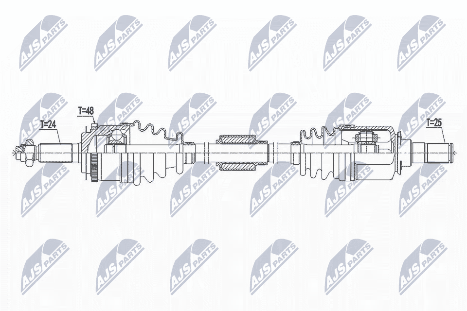 npwhy551 NTY Піввісь для Hyundai i20