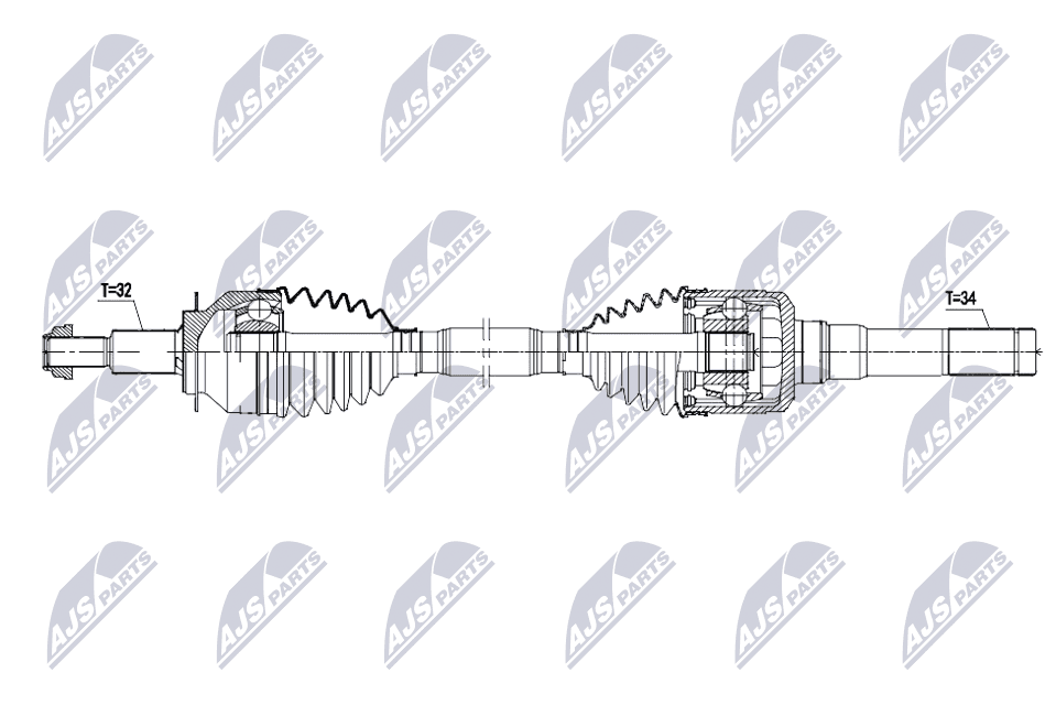 npwfr191 NTY Піввісь для Ford Mustang