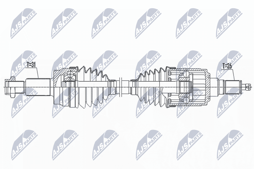 npwlr027 NTY Полуось для Land Rover Range Rover Evoque