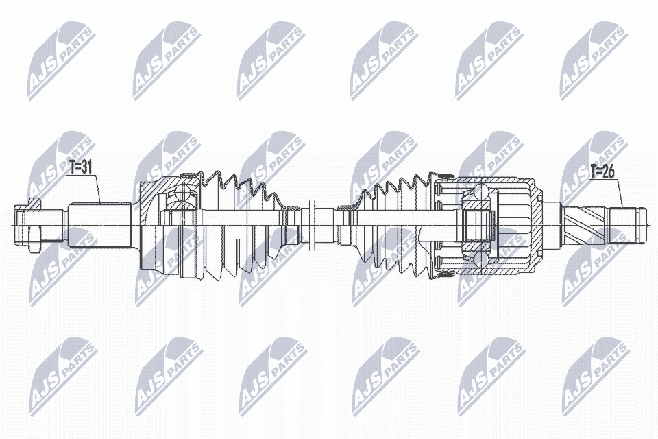 npwlr025 NTY Полуось для Land Rover Range Rover Evoque
