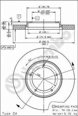 09.5782.10 Brembo Гальмівний диск