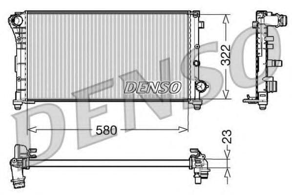 DRM09085 Denso Радіатор охолодження двигуна для Fiat Panda