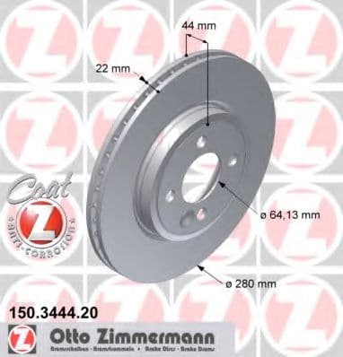 150.3444.20 Zimmermann Гальмівний диск