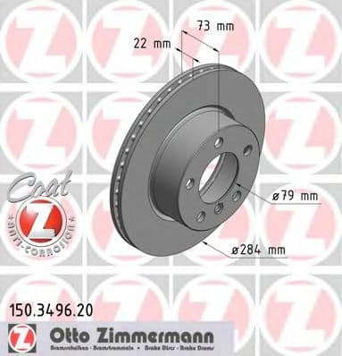 150.3496.20 Zimmermann Тормозной диск