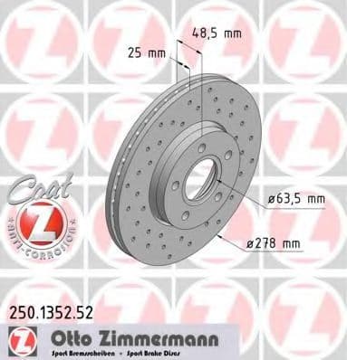 250.1352.52 Zimmermann Гальмівний диск