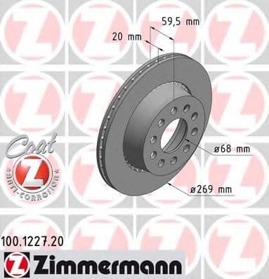 100.1227.20 Zimmermann Гальмівний диск