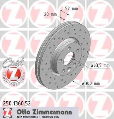 250.1360.52 Zimmermann Гальмівний диск