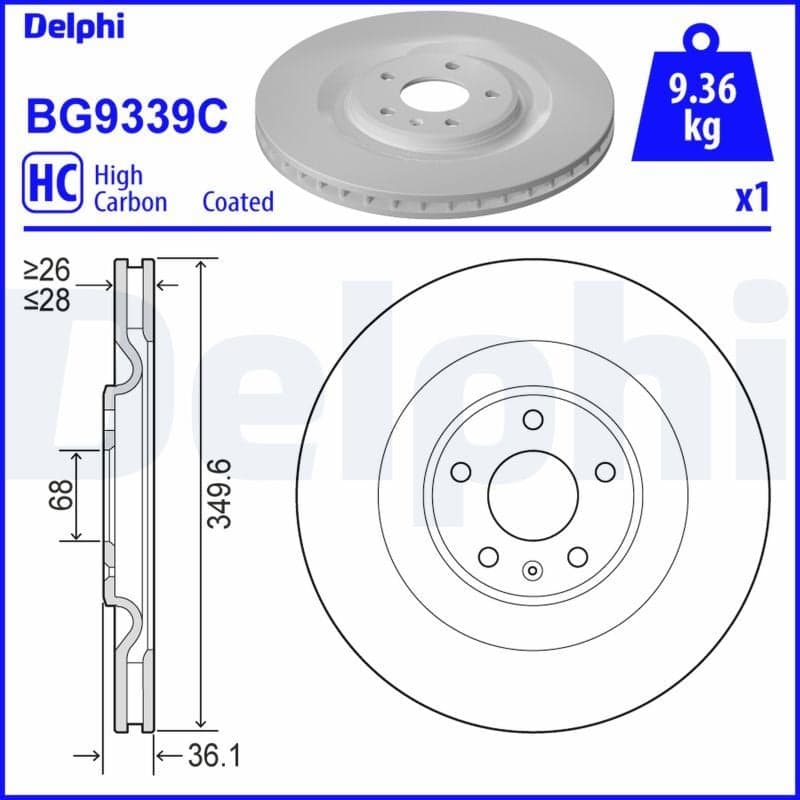 bg9339c Delphi Гальмівний диск
