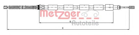 10.602 Metzger Трос ручного тормоза для Peugeot 205