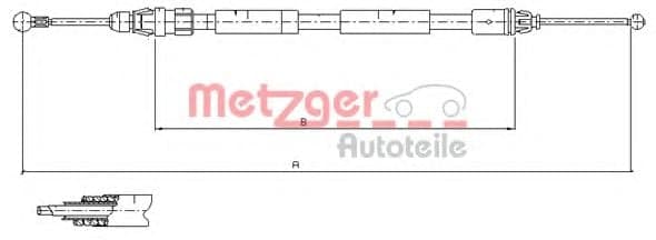 11.6808 Metzger Трос ручного гальма