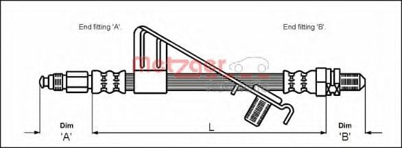 4112527 Metzger Тормозной шланг