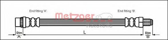 4112798 Metzger Тормозной шланг