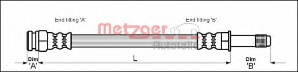 4112522 Metzger Гальмівний шланг