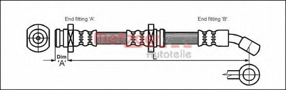 4114791 Metzger Гальмівний шланг для Suzuki Swift