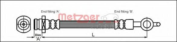 4112832 Metzger Гальмівний шланг для Opel Frontera
