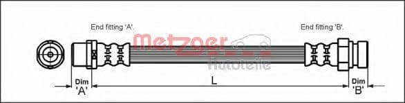 4110348 Metzger Гальмівний шланг