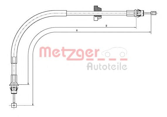 11.5571 Metzger Трос ручного гальма для Ford Transit