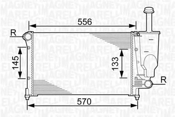 350213381000 Magneti Marelli Радиатор охлаждения двигателя для Fiat Panda