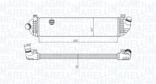 351319204370 Magneti Marelli Інтеркулер для Volvo C30