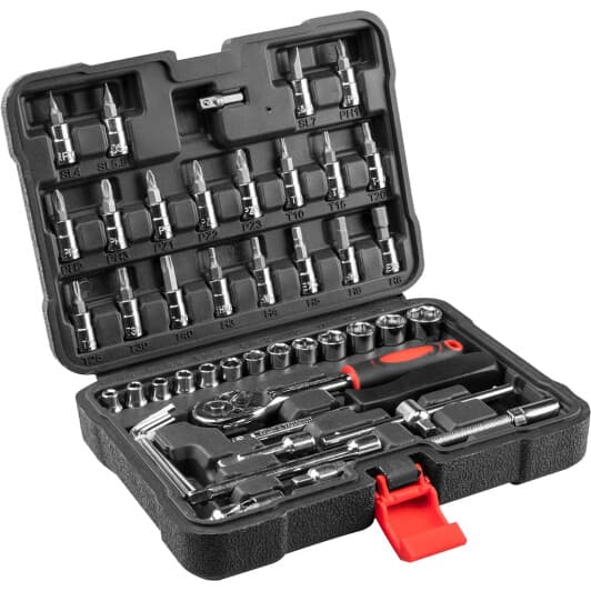 Набор торцевых головок и комплектующих Top Tools 38D570 1/4" (49 пр.)