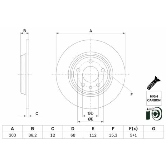 0986479e33 Bosch Тормозной диск