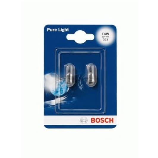 Автолампа Bosch Pure Light T4W BA9s 4 W прозрачная 1987301023