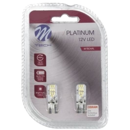 Автолампа M-TECH Platinum W5W W2,1x9,5d 2,1 W TULB801W
