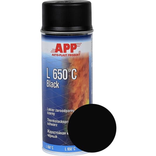 Аерозольна фарба App L 650°C чорна термостійка 400 мл