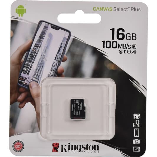 Карта пам’яті Kingston Canvas Select Plus microSDHC 16 ГБ