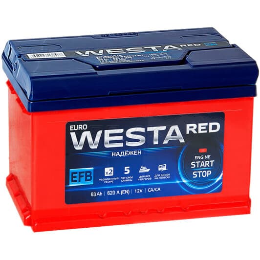 Аккумулятор Westa 6 CT-63-R EFB Start Stop WEFB6300LB2