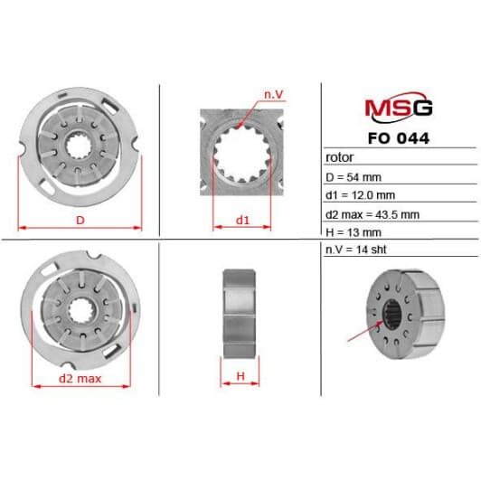 FO044ROTOR MSG Насос ГУР
