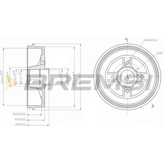 cr5396 Bremsi Тормозной барабан для Renault Logan