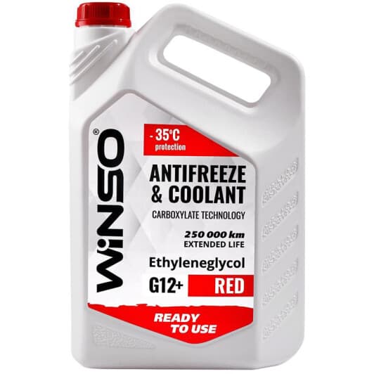 Winso G12+ красный -35 °C, 4,1 л (WS82486) готовый антифриз