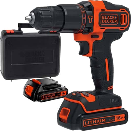 Шурупокрут акумуляторний BLACK+DECKER BDCHD18KB (2 акумулятори + ЗП)