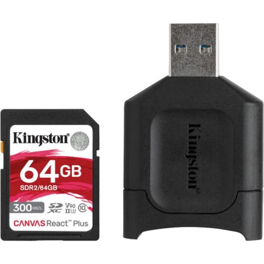 Карта пам’яті Kingston Canvas React Plus Kit SDXC 64 ГБ