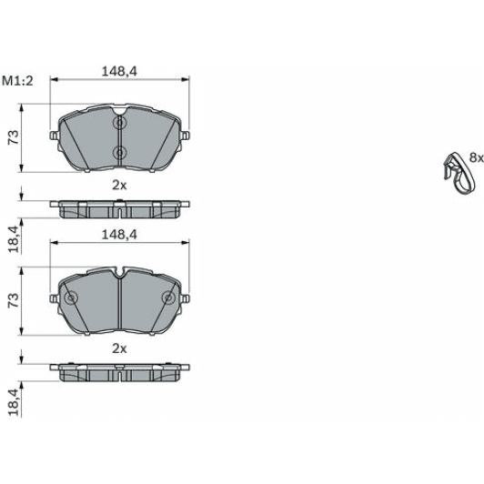 0986494984 Bosch Гальмівні колодки для Hyundai Sonata
