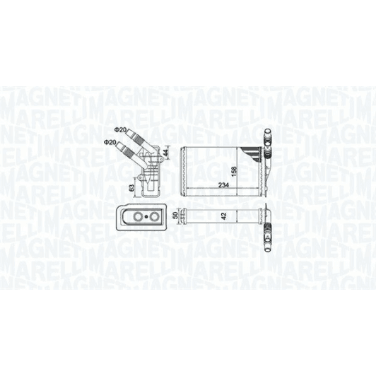 350218433000 Magneti Marelli Радіатор пічки для Renault Kangoo