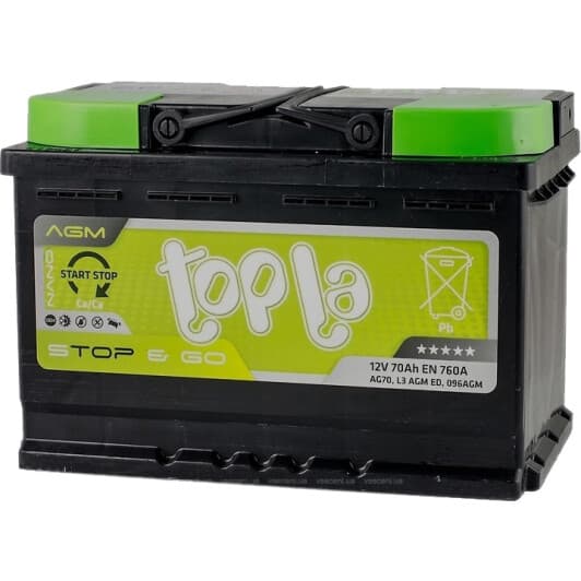 Аккумулятор Topla 6 CT-70-R AGM Start Stop 114070