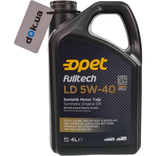 Opet FullTech LD 5W-40 (4 л) моторное масло