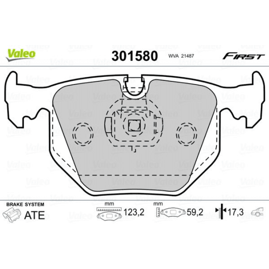 301580 Valeo Тормозные колодки