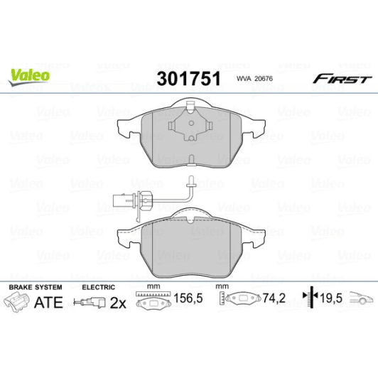 301751 Valeo Гальмівні колодки