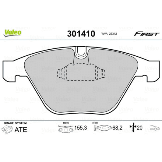 301410 Valeo Тормозные колодки